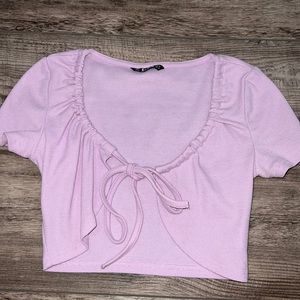 Purple crop tie top